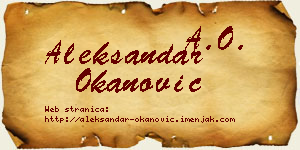 Aleksandar Okanović vizit kartica